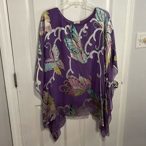 Silk Thai kimono in lavender